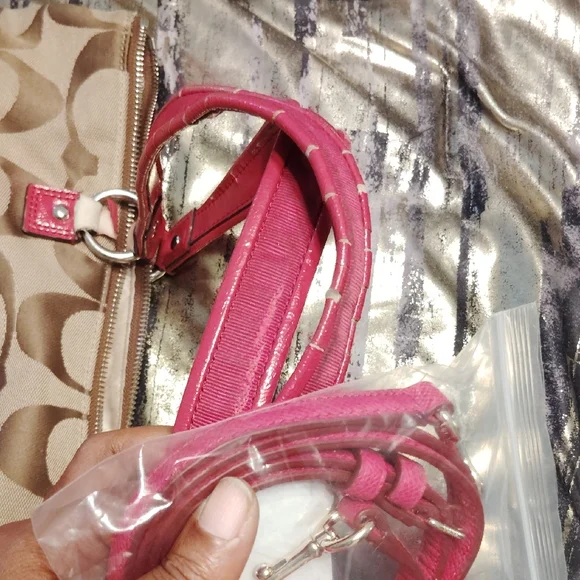Coach Tan and Pink Shoulder Bag - Picture 17 of 17